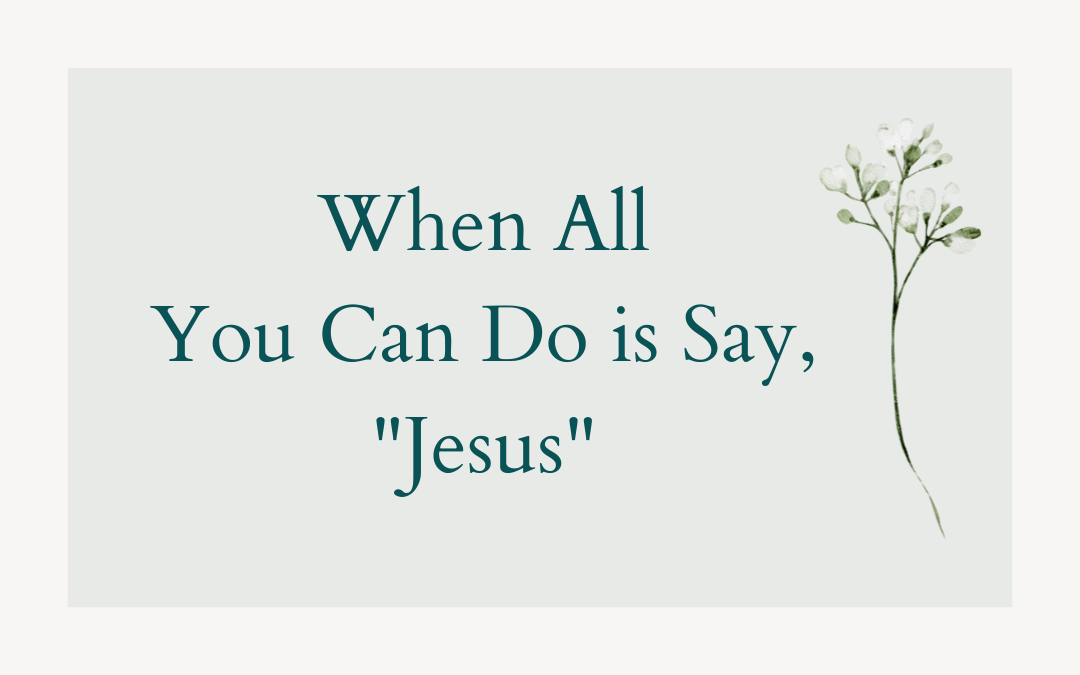 When All You Can Do is Say, “Jesus”